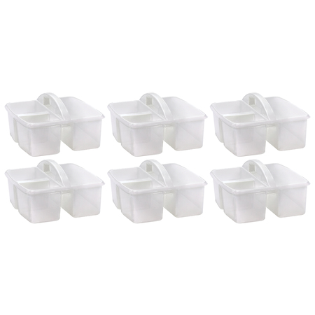 TEACHER CREATED RESOURCES Plastic Storage Caddy, Clear, PK6 TCR20455